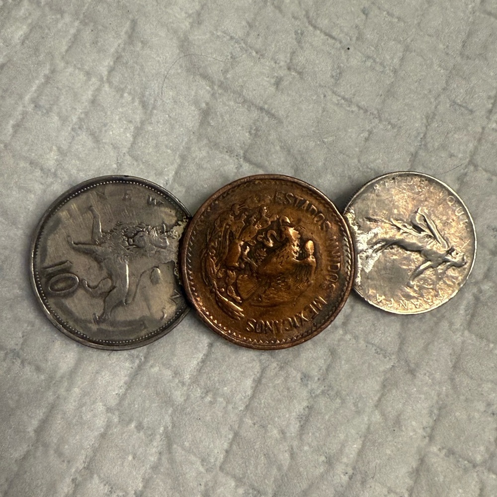 Three Coins - Silver, Bronze Pin